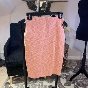 Express Orange Pink Knit Pencil Skirt Knee-Length Casual